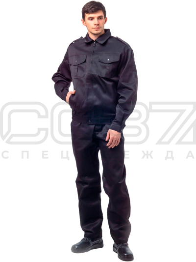 Костюм рабочий Сторож цв.чёрный тк.грета-1